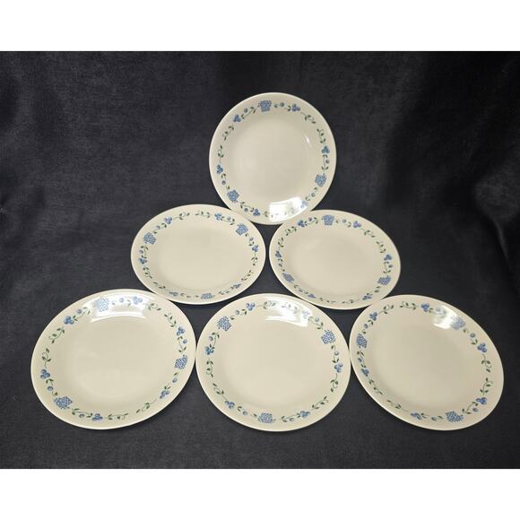 Corelle Blueberry Bouquet Bread & Butter Dessert Plates Set of 6 - Picture 1 of 7